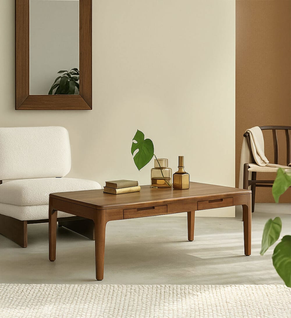 MOYCOR Mesa de centro de madera marrón anch. 120 cm