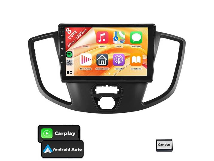 ESSGOO 6+128G DAB+ Carplay Android15 Autoradio Für Ford Transit 2015-2018 GPS Navigationsgerät (Carplay Android Auto Bluetooth EQ USB GPS Navi WIFI Touchscreen)