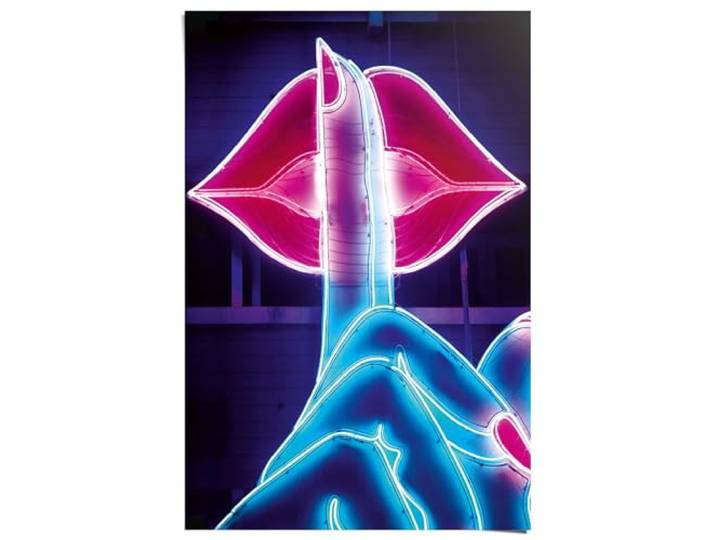 REINDERS Poster, Neon Lips, Schlafzimmer, Poster, Wanddeko, Room Decor, Bilderdruckpapier, Mehrfarbig, 91,5 x 61