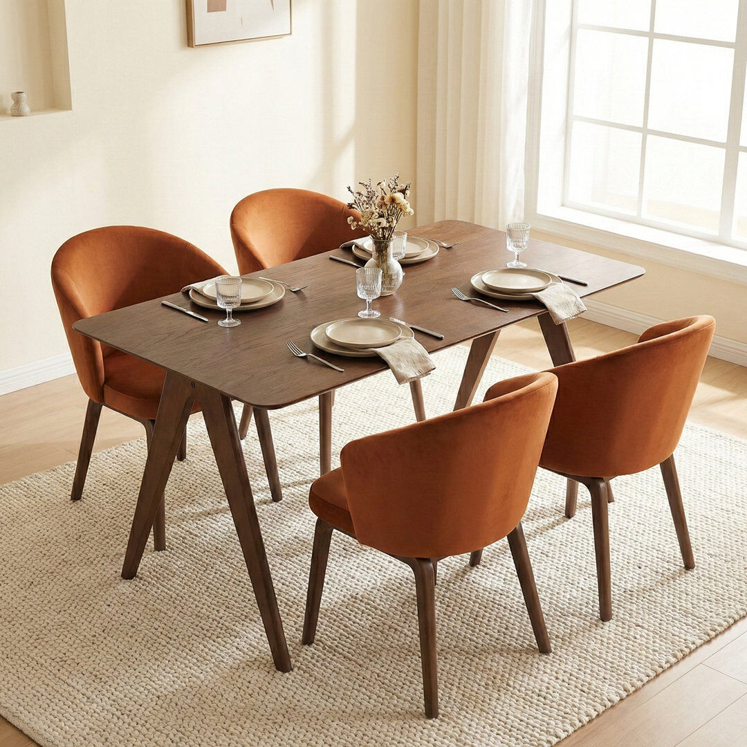 George Oliver Edda Rectangle Wooden Dining Table WALNUT