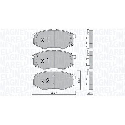 MAGNETI MARELLI Bremsbelagsatz, Scheibenbremse 363916061341 für HYUNDAI