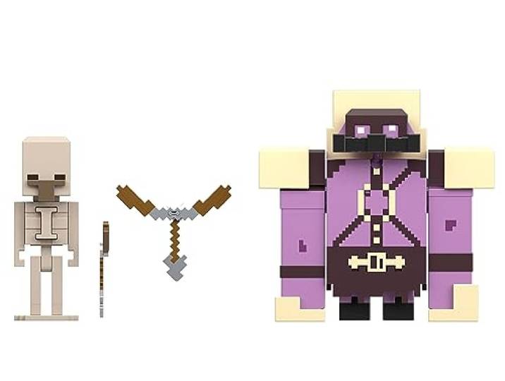 Minecraft Mattel Legends Pigmadillo vs Skeleton