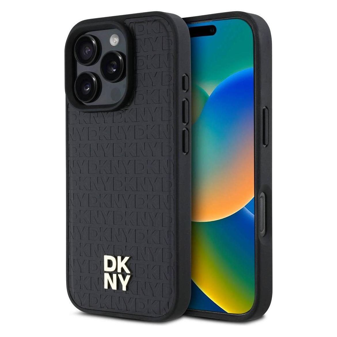 DKNY DKHMP16XPSHRPSK iPhone 16 Pro Max 6.9" hardcase czarny/black Repeat Pattern Stack Logo MagSa (Apple iPhone 16 Pro Max) (DKHMP16XPSHRPSK)