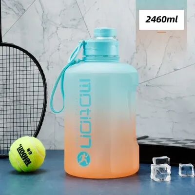 Youfap Market Plastic Portable Water Bottle With Straw, Large Capacity Fitness Kettle, Outdoor Gradient Sports Bottle 1.6l blue