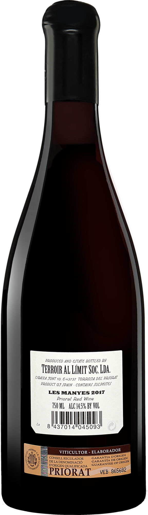 Terroir al Límit »Les Manyes« 2017 14.5% Vol. Rotwein Trocken aus Spanien