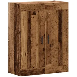 Helloshop26 - Moderner eleganter platzsparender Wandschrank 69,5 x 34 x 90 cm Holzwerkstoff mit Antikholz-Finish