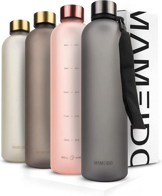 Unyqoos drinkfles 1 liter – antracietgrijs, Tritan, lekvrij, BPA-vrij