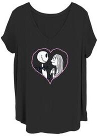 Plus Size Women's Nbc Heart Stitch V-Neck T-Shirt by Mad Engine in Black (Size 1X (14-16))