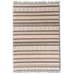 Webteppich Karan 165 x 235 cm Wolle Beige