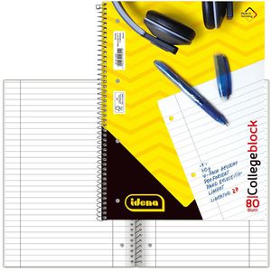 Idena Collegeblock 10391, A4, Innen- und Außenrand, 70 g/m², liniert