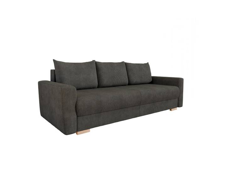 Homesy 3-Sitzer-Schlafsofa Elma mit Bettfunktion, dunkelbraun, Dunkelbraun, Holz, 230x79x93 cm, Babymöbel & Kindermöbel, Kinderzimmer & Jugendzimmer, Schlafsofas