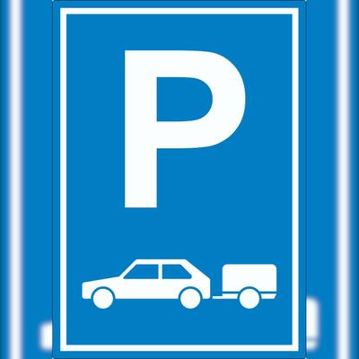 HB-Druck PKW mit Anhänger Parkplatz Aufkleber Gespannparkplatz A2 (420x594mm)