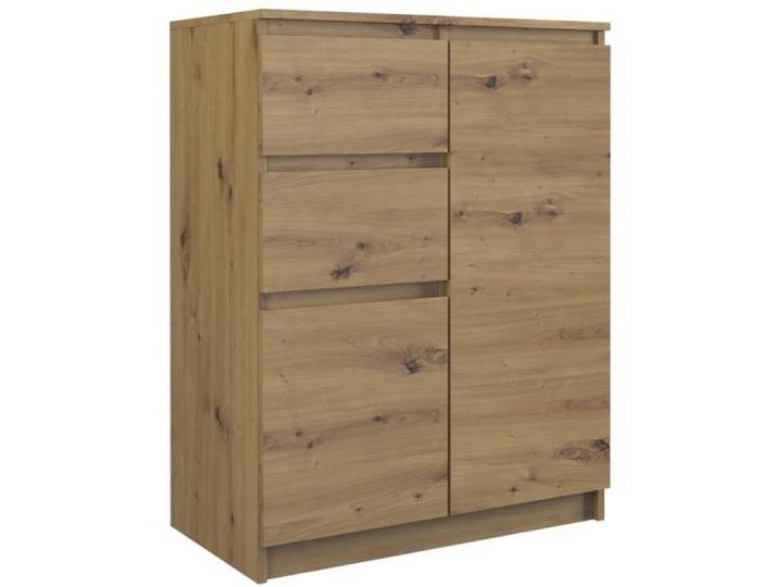 Commode 2D2S - Chêne artisan - Moderne - 2 tiroirs - 2 portes