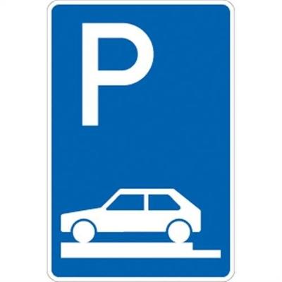 Verkehrsschild VZ315-80, Parken ganz auf Gehwegen quer links, Alu, RA2, 600x900 mm