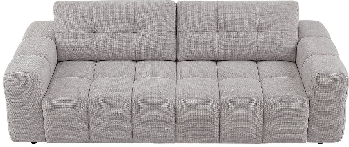 Vente-unique Zitbank 3 plaatsen SOPELANA lichtgrijs textuurstof Breedte: 220 cm