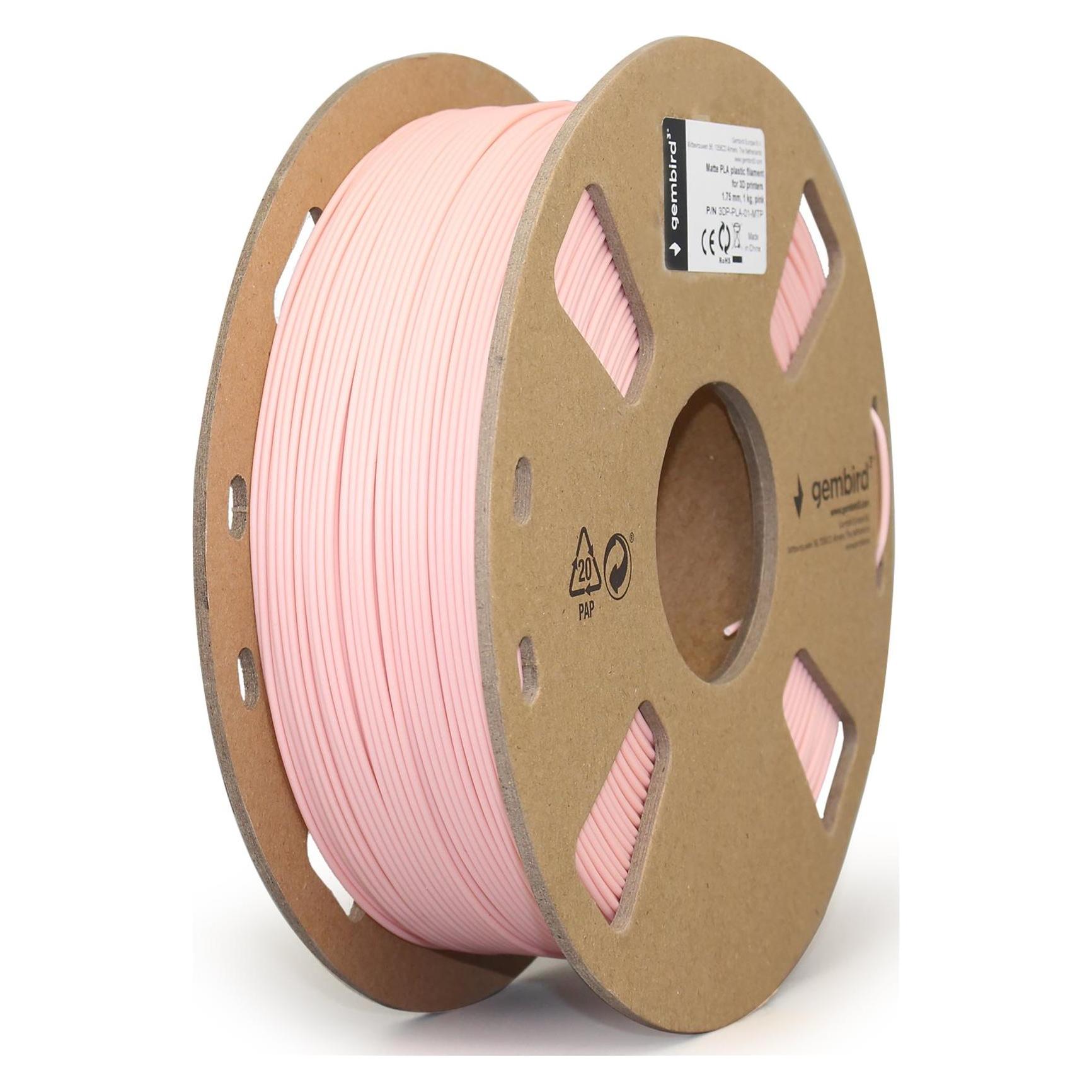 Gembird Filament Matt PLA Rosa 1,75 mm 1 kg (PLA, 1350 g, 1.75 mm) (3DP-PLA-01-MTP)
