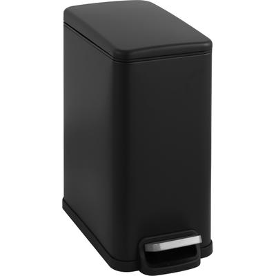 Mülleimer OTTO HOME "Joonah, Soft Close, schmal und kompakt", schwarz, B:17cm H:37,9cm T:34,5cm, Edelstahl, Mülleimer, Mülleimer, Nischen-Mülleimer, Treteimer, Kosmetikeimer mit Deckel