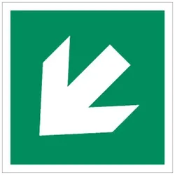 Hinweisschild Richtungsangabe diagonal Kunststoff, langnachleuchtend