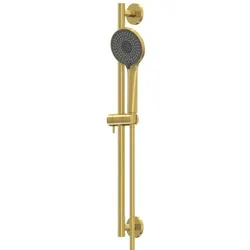 Steinberg Serie 340 Brausegarnitur 3401601BG Stange 600mm, mit Handbrause 3-fach verstellbar, Brauseschlauch, Brushed Gold