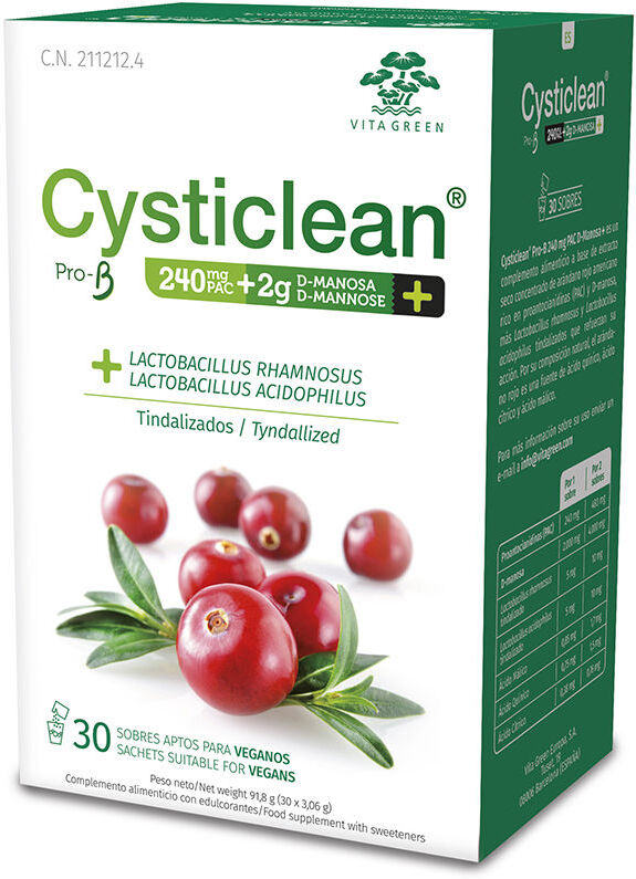 Cysticlean ProB Et D-MANNOSE 240mg Pac et Cranberry sachets 30 unités