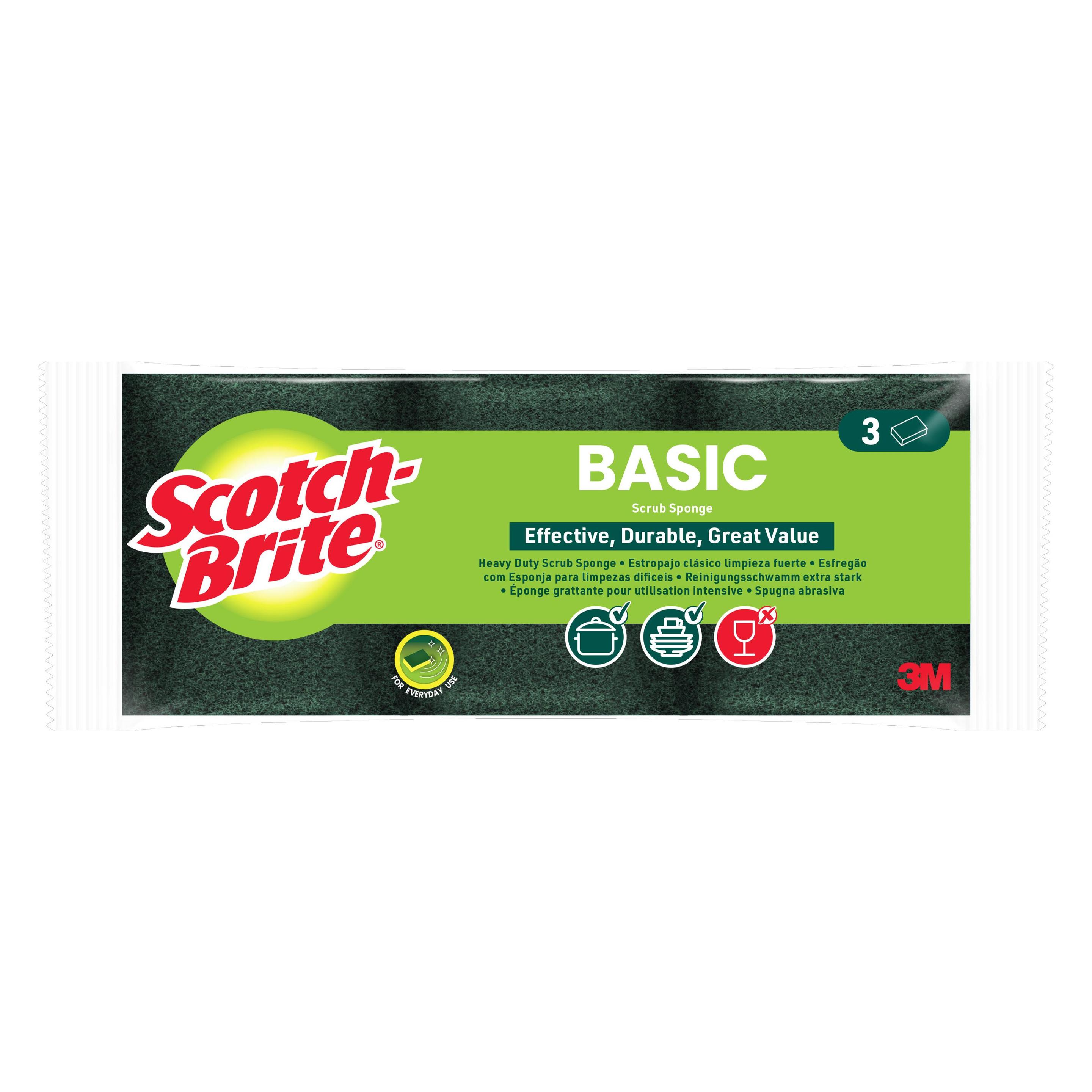 3M Scotch-Brite Basic Reinigungsschwamm Basic, 3 Stück (3 Stk.) (BFL3)