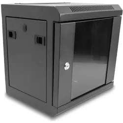 Delock 10? Netzwerkschrank mit Glastür 6 HE schwarz (6 HE, 10 Zoll Rack), Serverschrank, Schwarz