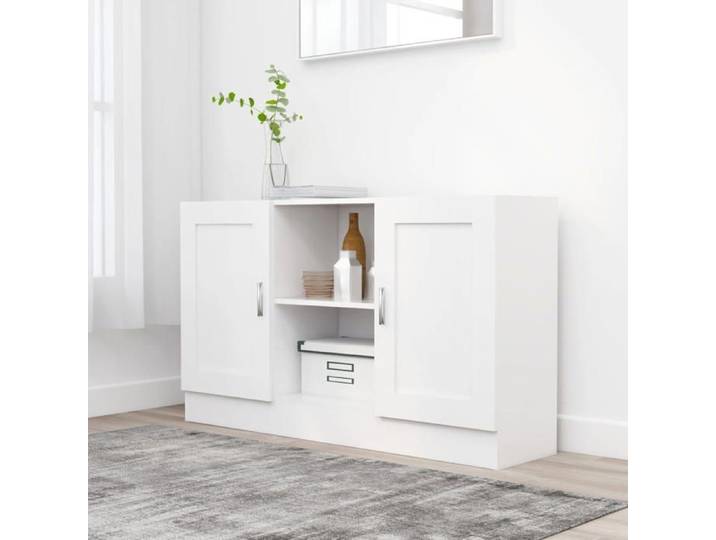 UNIQUE Buffet Commode Meuble de rangement Blanc 120x30 5x70 cm Aggloméré 50218