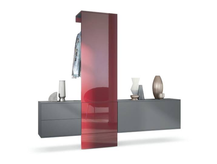 GARDEROBE Carlton Paneel in Bordeaux Hochglanz