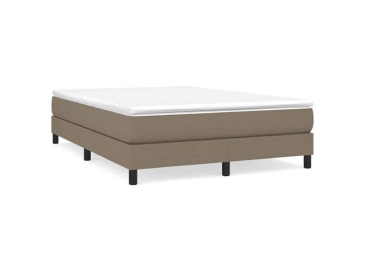 PUGYNBK Boxspringbett mit Matratze, 160 x 200 cm, Taupe Gefederte Federn, mittlere Festigkeit, atmungsaktiver Stoff, Holzlatten, inklusive Anleitung