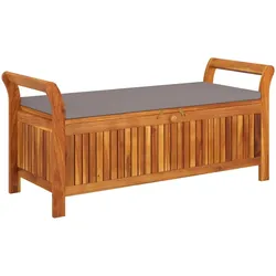 vidaXL Garten-Truhenbank mit Kissen 126 cm Massivholz Akazie