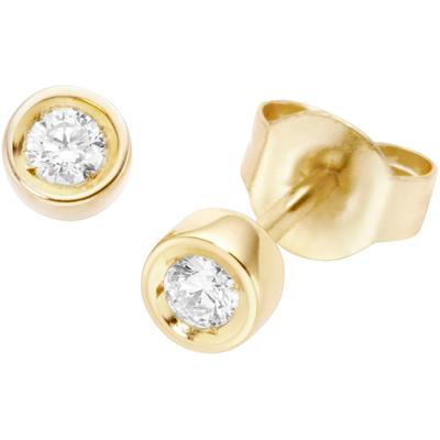 Paar Ohrstecker FIRETTI "Schmuck Geschenk Gold 375 Ohrschmuck Ohrringe Solitär", gold (gelbgoldfarben, l.g.with = leicht getöntes weiß), Ohrringe, Damen, 4mm, 0,05 P2 = erkennbare Einschlüsse, Diamanten Gelbgold 375, Diamanten, Gelbgold 375, mit...
