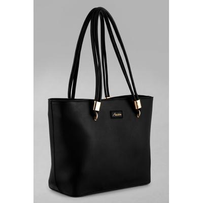 Shopper ANISTON ACCESSOIRES, Damen, Gr. B/H/T: 37cm x 12,5cm x 24,5cm, schwarz, Lederimitat, unifarben, Taschen Shopper, Umhängetasche, Schultertasche - NEUE KOLLEKTION