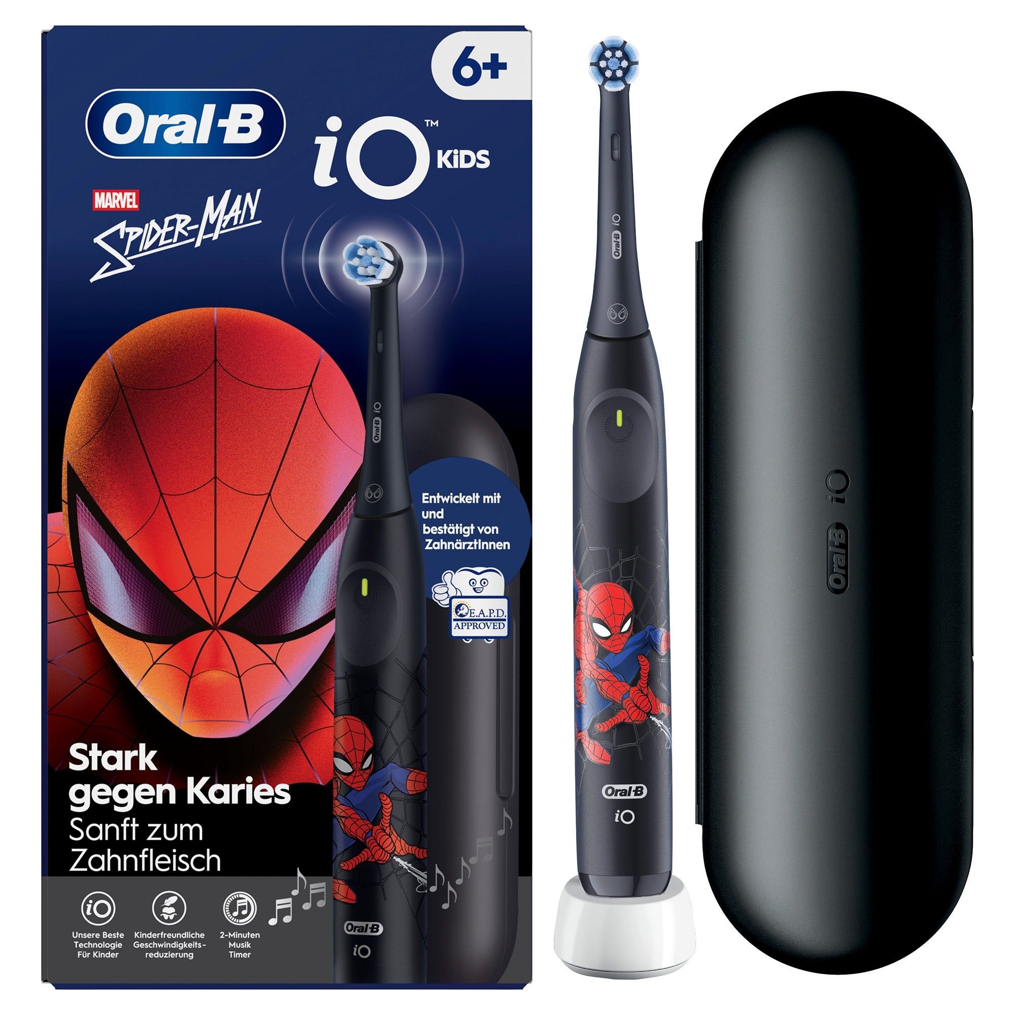 Oral-B iO Kids 6+ Spiderman Rotierende Zahnbürste für Kinder (Schwarz) 17398128