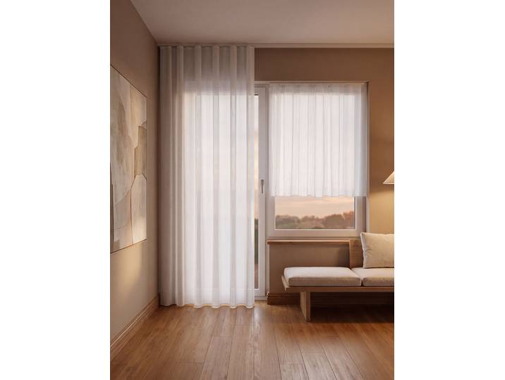 Store mit Faltenband, Weiss, Größe 257 (Store, H240xB600 cm)