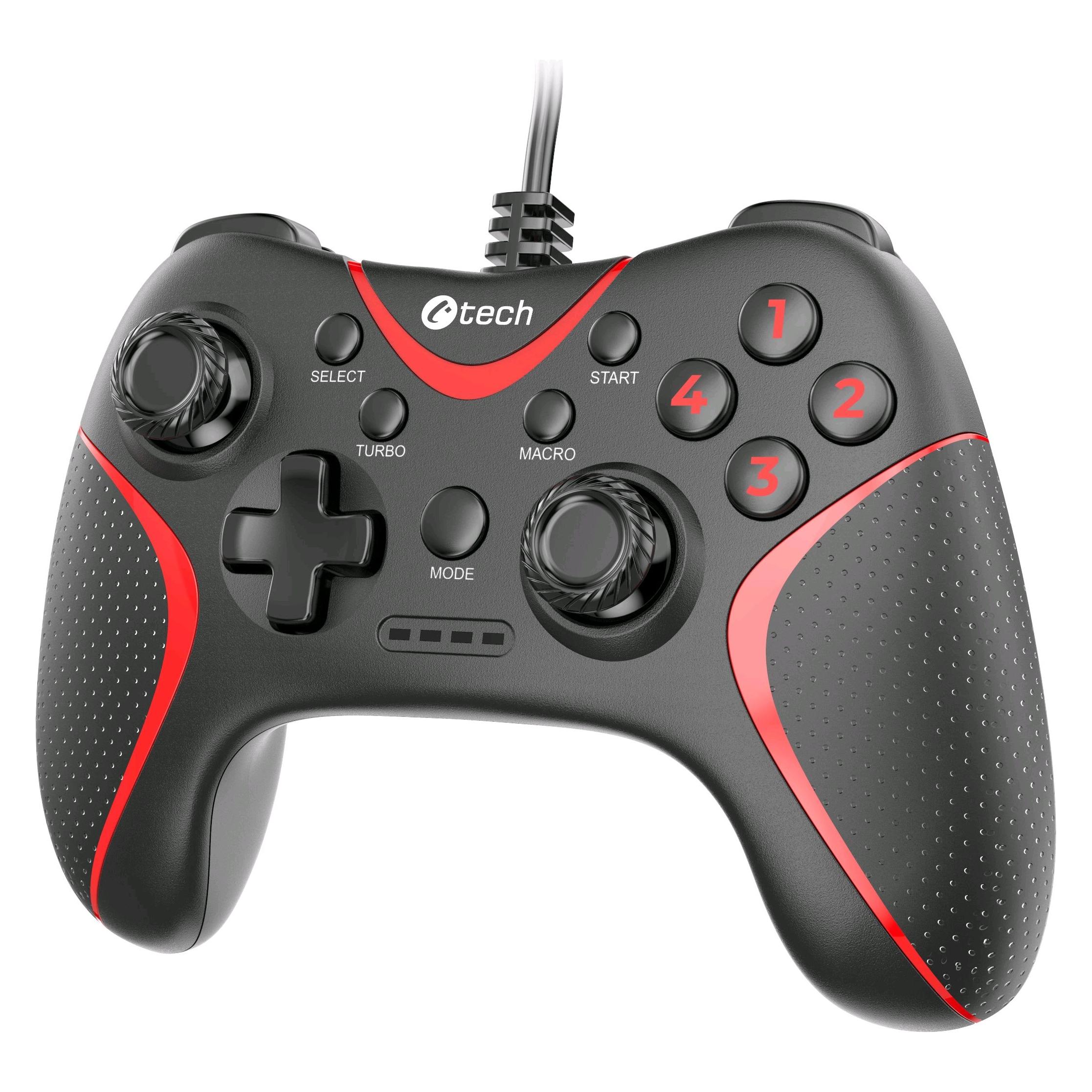 C-Tech Gamepad Theon pro PC/PS3, 2 programovatelná makro tlaÄítka, 2x analog, X-input (PC, PS3) (GP-09)