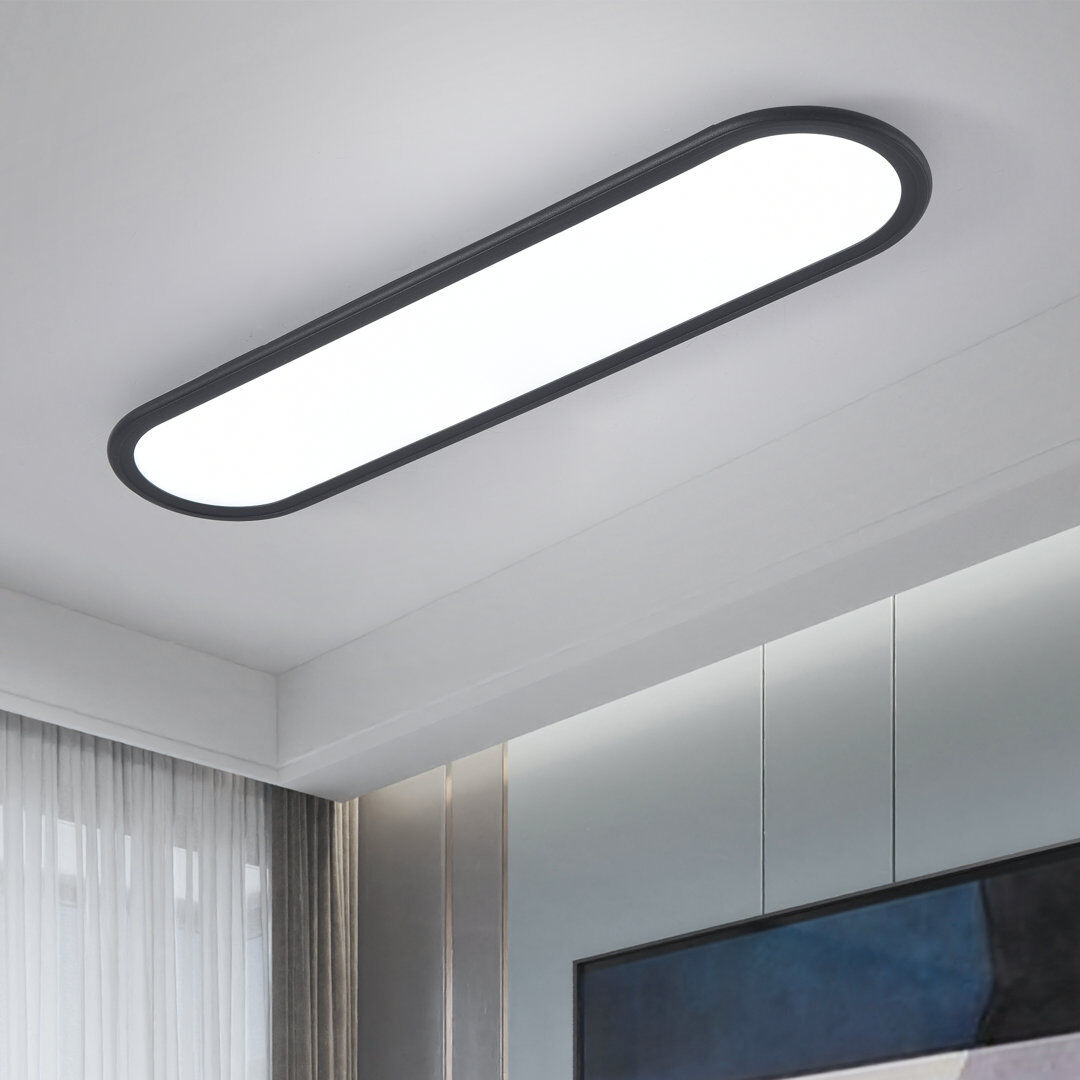 Blue Elephant Gracious 1 - Light 70cm Simple Rectangle Acrylic LED Flush Mount Black 1.5cm H X 70cm W X 15cm D