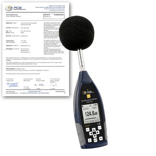 PCE Instruments PCE-430-ICA Schallpegelmesser inkl. ISO-Zertifikat 22-136 db(A) 3 Hz-20kHz Genauigkeit Klasse 1
