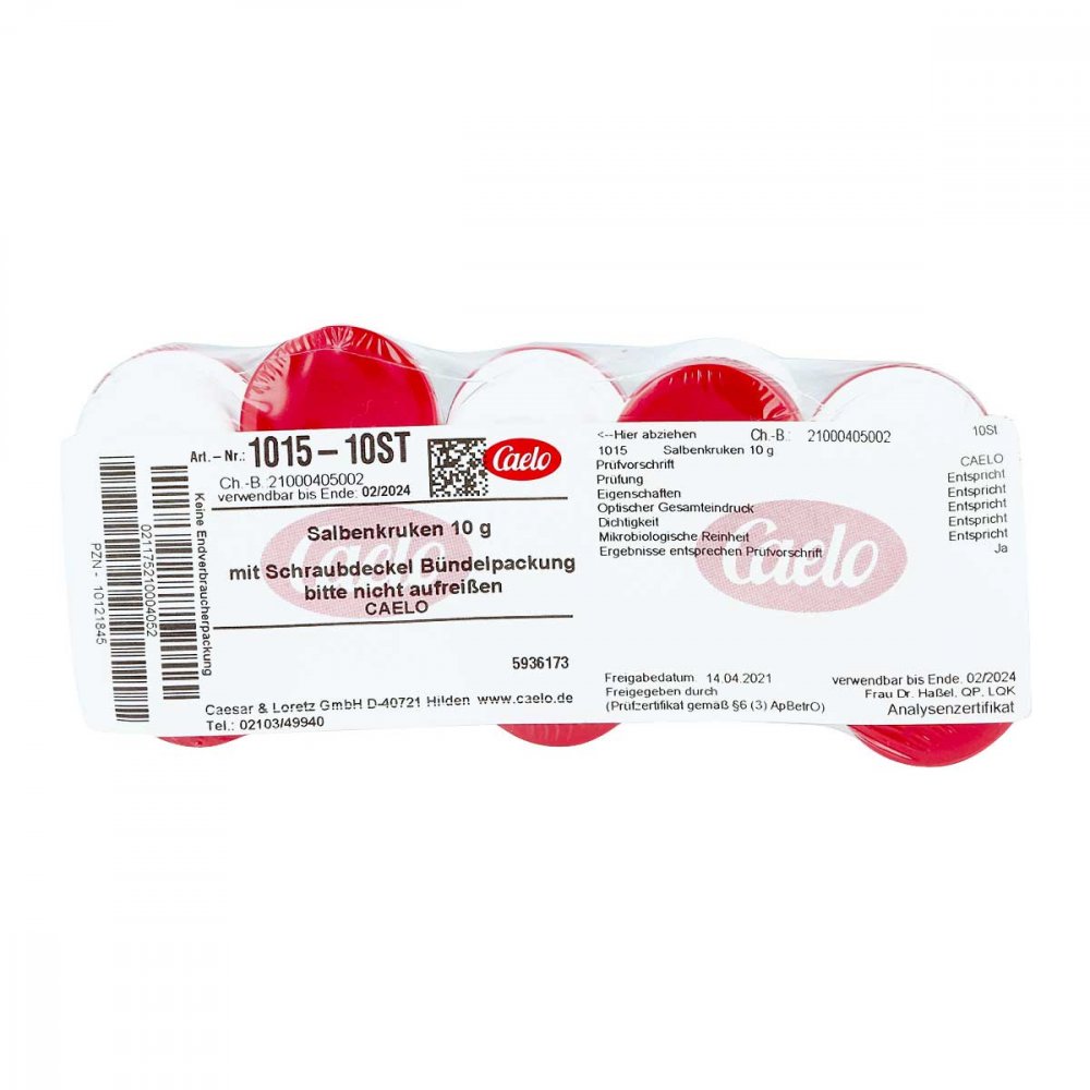 Caesar & Loretz GmbH Salbenkruke Weiß 10 G M.schraubdeckel Rot 10121845