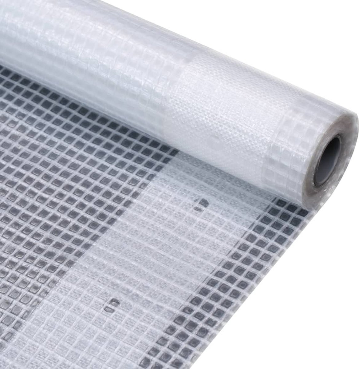 Transparant en wit versterkt afdekzeil - 4 x 3 m - 260 g/m² - UV-bestendig plastic kasfolie