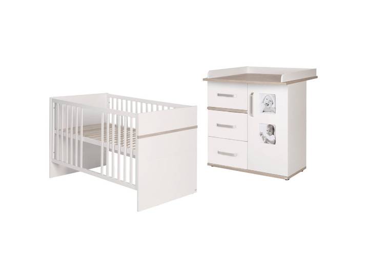 Roba Babyzimmer-Set Moritz, mit schmaler Wickelkommode, 2-teilig, Weiß, 76x81x142.5 cm, Babymöbel & Kindermöbel, Babyzimmer