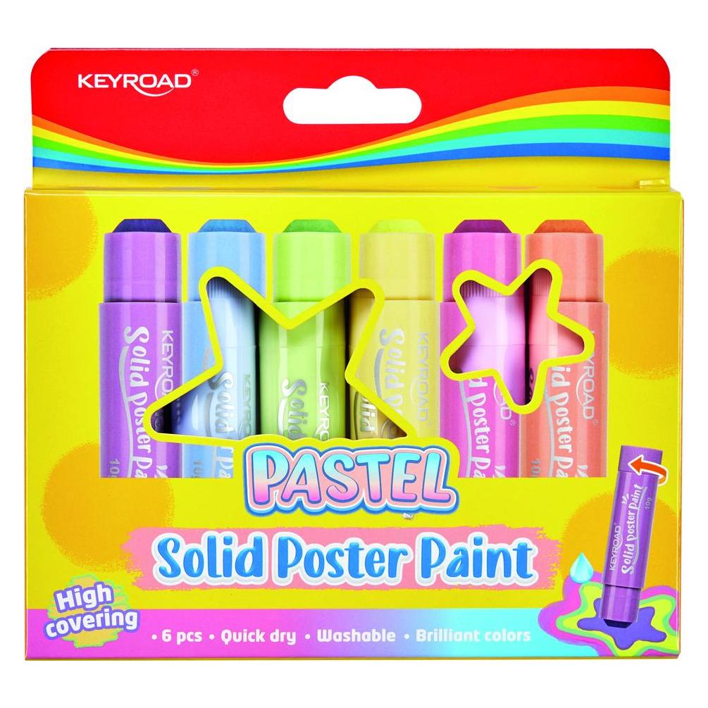 Keyroad Posterfarben, stifte, pastell, 6x10g, box, farbmischung (43093490)
