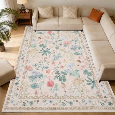 Garvee Washable Floral Non-Slip Area Rug for Bedroom, Dining Room, Living Room