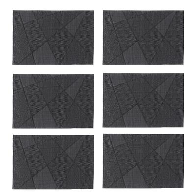 Platzset ZELLER PRESENT, grau (anthrazit), B:30cm L:45cm Ø:54cm, Platzsets, stylisches Muster, 6-teilig, Kunststoff, 30 x 45 cm