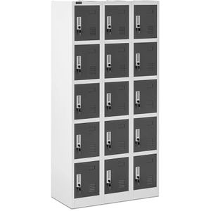 Fromm&Starck Schließfachschrank MCAB-17, anthrazit, 15 Fächer, Stahl, 90 x 180cm, mit Zylinderschloss