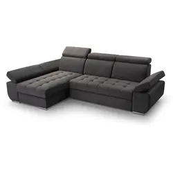 ECKSCHLAFSOFA Bianca dunkelgrau links