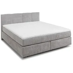 Fey Boxspringbett Notera 180 x 200 cm Stoff Grau Hellgrau