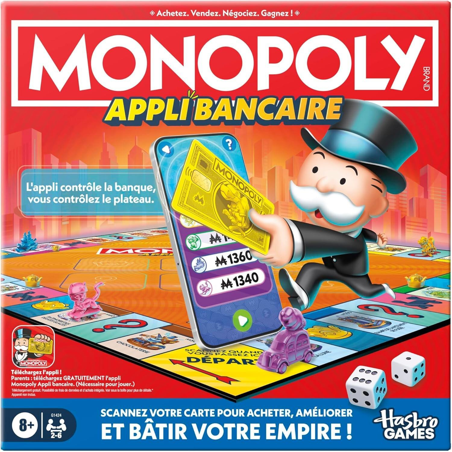 Monopoly Banking App bordspel voor leeftijden 8+