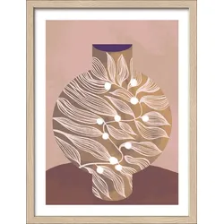 Gerahmtes Bild LEAF PATTERN (BHT 32,50x42,50x2 cm) - bunt - BHT 32,50x42,50x2 cm