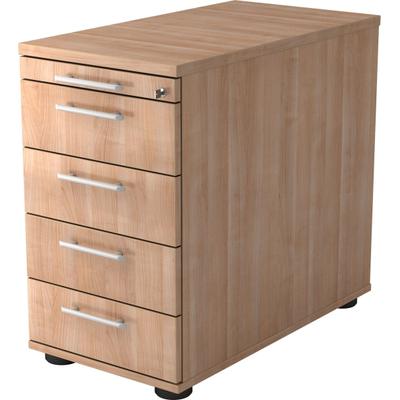 Hammerbacher Standcontainer 80cm 4 Schub Schloss Relinggriff Nussbaum