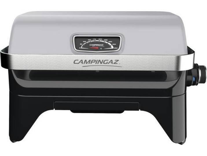 Campingaz Attitude 2go CV BBQ - Draagbare Gas barbecue - voorgemonteerde outdoor grill - werkt op een Campingaz ventielcartouche - tafel barbecue met ingebouwde thermometer - draagbare barbecue met vaatwasserbestendige onderdelen - grijs/zwart
